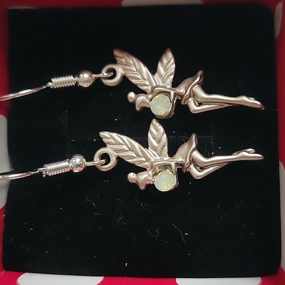 TINKERBELL New Hypoallergenic Earrings - Stainless Steel - Tinkerbell w/crystals - Picture 2 of 4